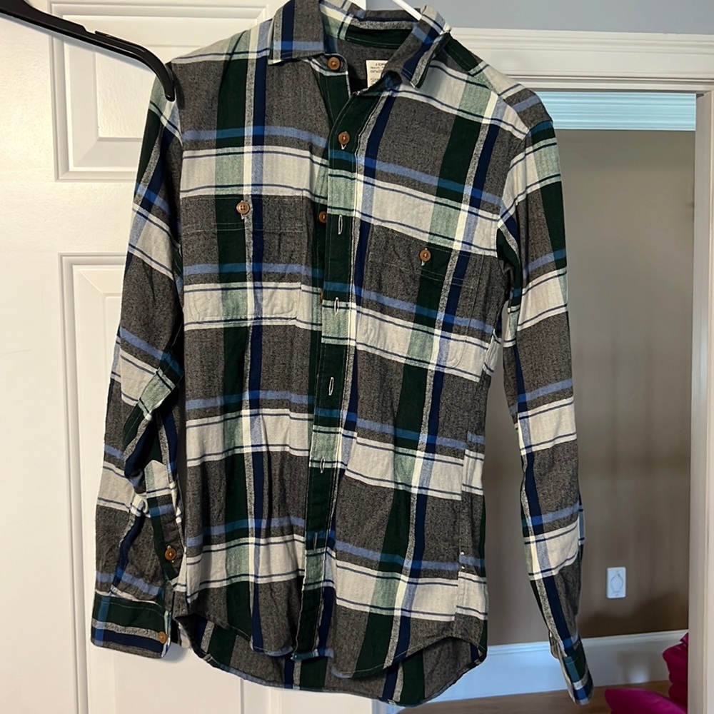 JCrew green flannel
